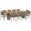 vidaXL Ensemble de salle &agrave; manger pour jardin 11 pcs Gris polyrotin