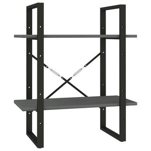 vidaXL Biblioth&egrave;que &agrave; 2 niveaux Gris 60x30x70 cm Bois de pin massif