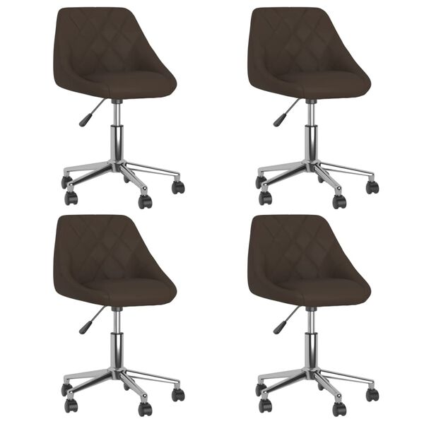 vidaXL Chaises pivotantes &agrave; manger lot de 4 marron similicuir