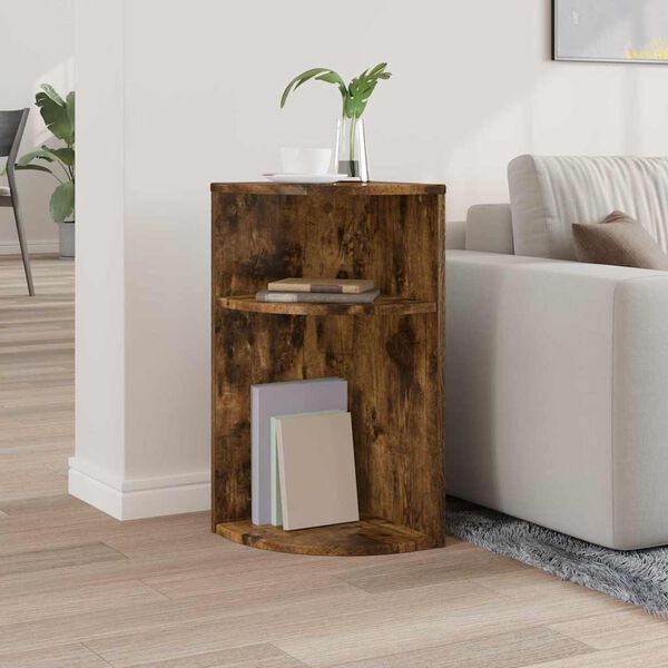 vidaXL Table d'appoint Ch&ecirc;ne fum&eacute; 29,6 x 29,6 x 60 cm