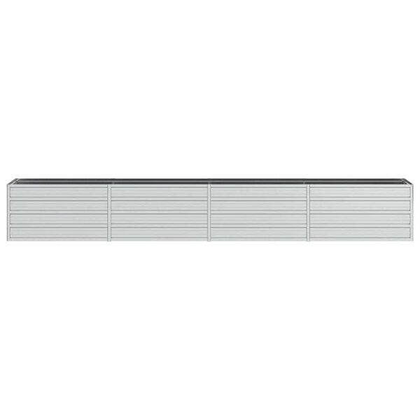 vidaXL Lit sur&eacute;lev&eacute; de jardin 320x40x45 cm Acier galvanis&eacute; Argent&eacute;