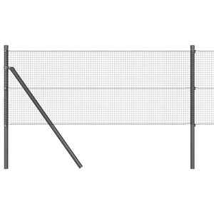 vidaXL Cl&ocirc;ture en fils soud&eacute;s pour fixation au sol 50 x 0,5 m Gris