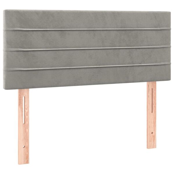 vidaXL T&ecirc;te de lit &agrave; LED Gris clair 80x5x78/88 cm Velours