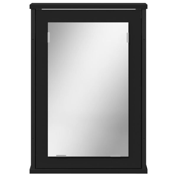 vidaXL Armoire &agrave; miroir de salle de bain noir bois d'ing&eacute;nierie