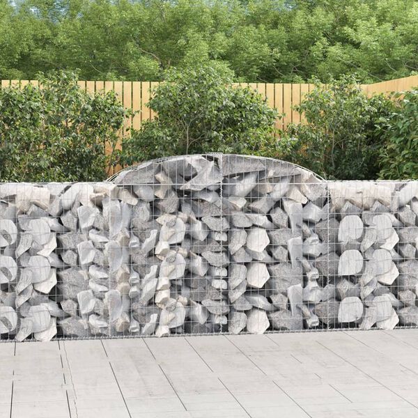 vidaXL Paniers &agrave; gabions arqu&eacute;s 15 pcs 300x50x100/120 cm fer galvanis&eacute;