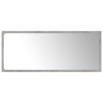 vidaXL Miroir de salle de bain Gris béton 90x1,5x37 cm Aggloméré