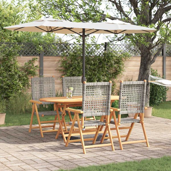 vidaXL Ensemble de salle à manger pour jardin 5 pcs Gris