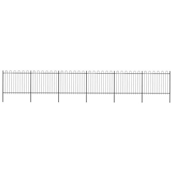vidaXL Cl&ocirc;ture de jardin avec arceau en acier 1070 x 150 cm Noir
