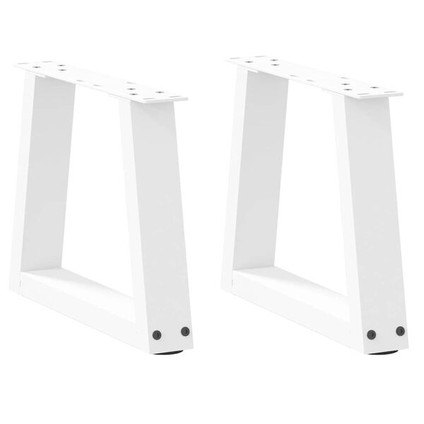 vidaXL Pieds de table basse en forme de V, 2 pi&egrave;ces, blanc, 40 x (30-31,3) cm, acier