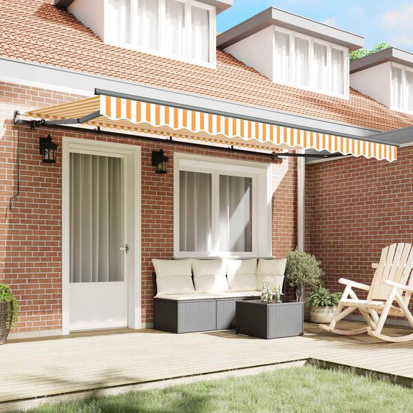 vidaXL Auvent R&eacute;tractable Jaune 350 x 200 cm tissu