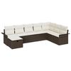 vidaXL Ensemble de canapé de jardin 8 pcs Marron Poly rotin