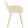 vidaXL Chaises &agrave; manger lot de 2 Cr&egrave;me Velours