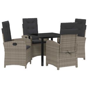 vidaXL Ensemble de salle &agrave; manger pour jardin 5 pc Gris polyrotin
