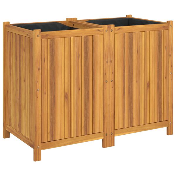 vidaXL Jardini&egrave;re avec doublure 100x50x75 cm bois massif d'acacia
