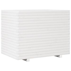 vidaXL Jardini&egrave;re blanc 90x60x72 cm bois de pin massif
