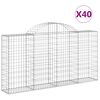vidaXL Paniers &agrave; gabions arqu&eacute;s 40 pcs 200x30x100/120 cm Fer galvanis&eacute;