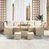 vidaXL Ensemble de canap&eacute; de jardin 10 pcs Beige polyrotin