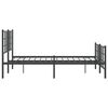 vidaXL Cadre de lit m&eacute;tal sans matelas avec pied de lit noir 140x190cm