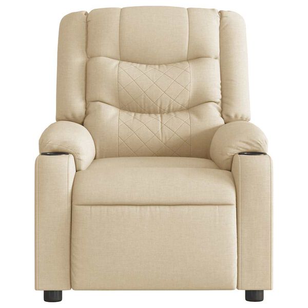 vidaXL Fauteuil de massage inclinable Cr&egrave;me Tissu