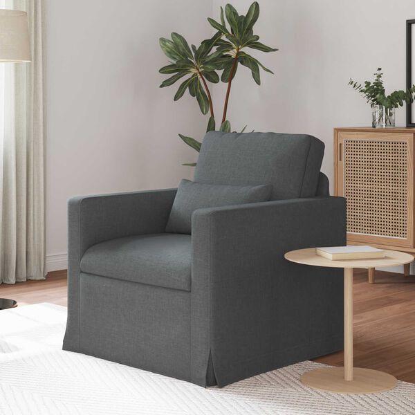 vidaXL Canap&eacute; 180cm Gris fonc&eacute; M&eacute;tал