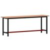 vidaXL &Eacute;tabli 220x55x81,5 cm bois massif de h&ecirc;tre et m&eacute;tal