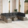 vidaXL Ensemble de canap&eacute; de jardin avec coussin 9 pcs Gris Polyrotin