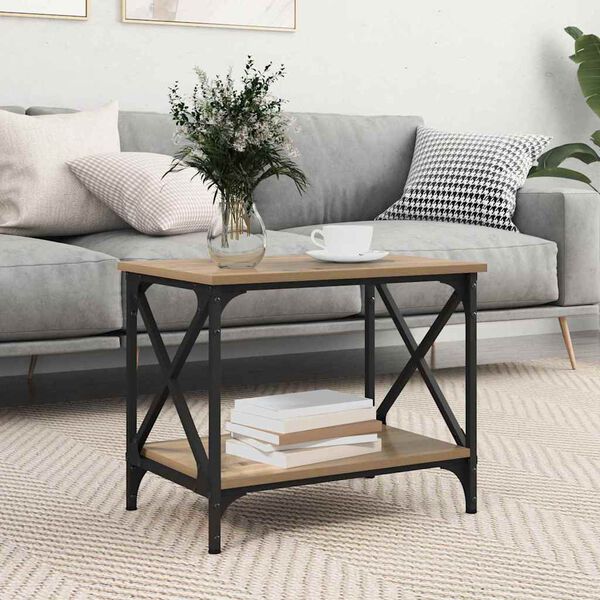 vidaXL Table d'appoint Chêne artisanal 55 x 38 x 45 cm