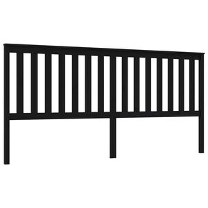 vidaXL T&ecirc;te de lit Noir 206x6x101 cm Bois massif de pin