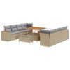vidaXL Ensemble de canap&eacute; de jardin 11 pc Beige polyrotin