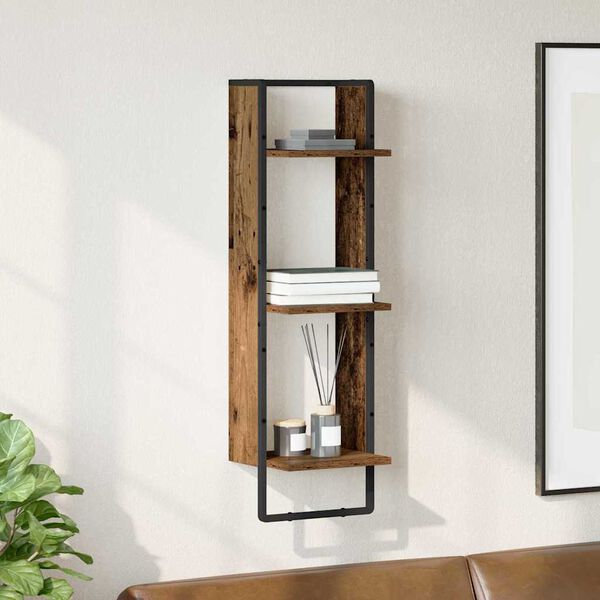 vidaXL &Eacute;tag&egrave;re Murale Bois Ancien 30 x 25 x 100 cm Bois d'ing&eacute;nierie