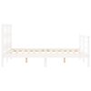 vidaXL Cadre de lit sans matelas blanc 140x200 cm bois massif