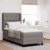 vidaXL Lit &agrave; ressorts avec matelas Taupe 80 x 200 cm tissu
