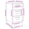 vidaXL Tables de chevet 2 pcs blanc 36x39x68 cm acier