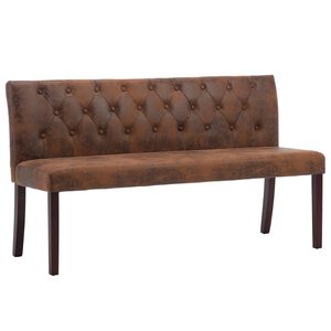 vidaXL Banc 148,5 cm Marron Similicuir daim