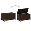 vidaXL Bo&icirc;te de rangement de jardin et roues marron 190L poly rotin