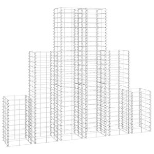 vidaXL 6 gabions en fil galvanis&eacute;