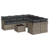vidaXL Salon de jardin 9 pcs avec coussins gris r&eacute;sine tress&eacute;e