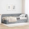 vidaXL Cadre de lit d'angle avec matelas Gris clair 90 x 200 cm tissu