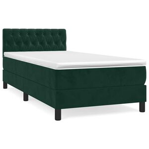 vidaXL Sommier &agrave; lattes de lit avec matelas Vert fonc&eacute; 100x200 cm