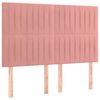 vidaXL Sommier &agrave; lattes de lit avec matelas LED Rose 140x190cm Velours