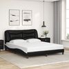 vidaXL Cadre de lit sans matelas Hvar noir et blanc 160x200 cm similicuir