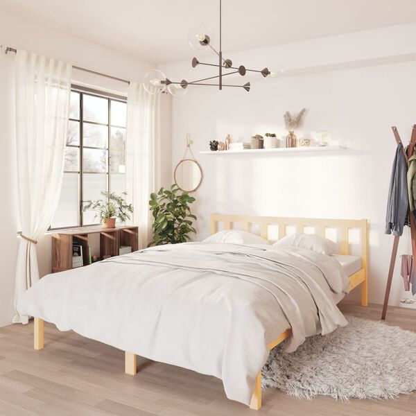 vidaXL Cadre de lit sans matelas bois massif 140x200 cm