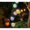 HI Lampe LED solaire Verre craquel&eacute; 6 ampoules