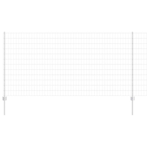 vidaXL Cl&ocirc;ture avec poteau Argent&eacute; 1,2 x 25 m Acier