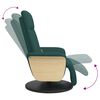 vidaXL Fauteuil inclinable de massage et repose-pieds vert fonc&eacute; tissu
