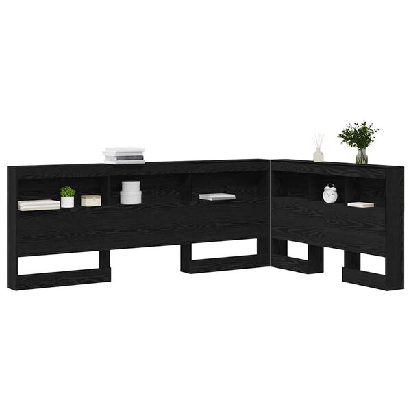 vidaXL T&ecirc;te de lit de rangement Ch&ecirc;ne noir 120 cm Bois d'ing&eacute;nierie