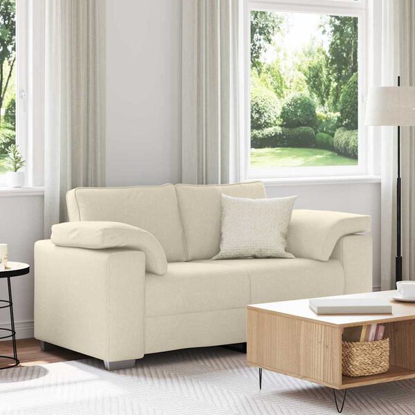 vidaXL Canap&eacute; Beige 160 x 80 x 82 cm Tissu en lin m&eacute;lang&eacute;