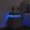 vidaXL Table de chevet avec lumi&egrave;res LED gris b&eacute;ton 35x39x55 cm