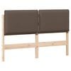 vidaXL T&ecirc;te de lit capitonn&eacute;e Gris Naturel et Clair 135 cm Pin massif
