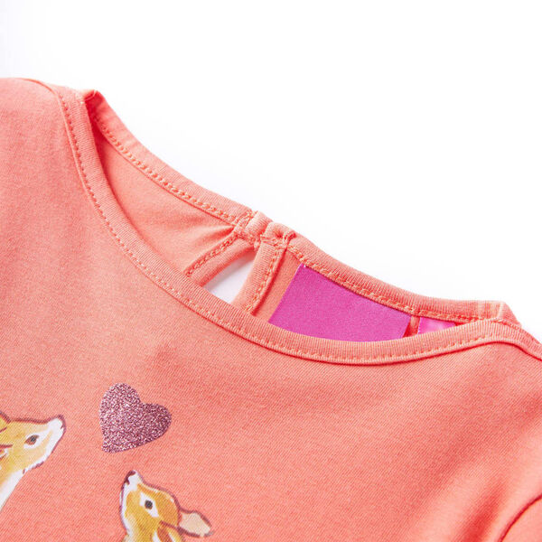 T-shirt enfants &agrave; manches longues corail 92